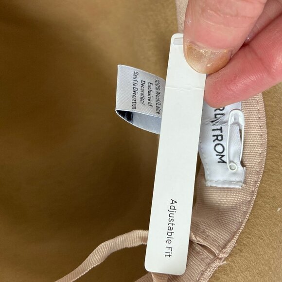 NWT Nordstrom 100% Wool Felt‎ Fedora Hat Brown Adjustable Ribbon Felted New Tags - Picture 5 of 10